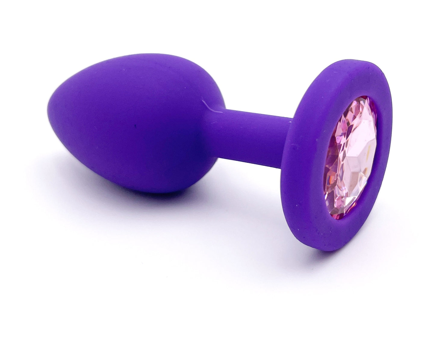 Violet Gem - Plug anale in silicone Viola con Gioiello