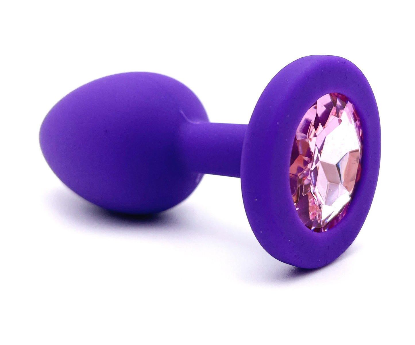 Violet Gem - Plug anale in silicone Viola con Gioiello