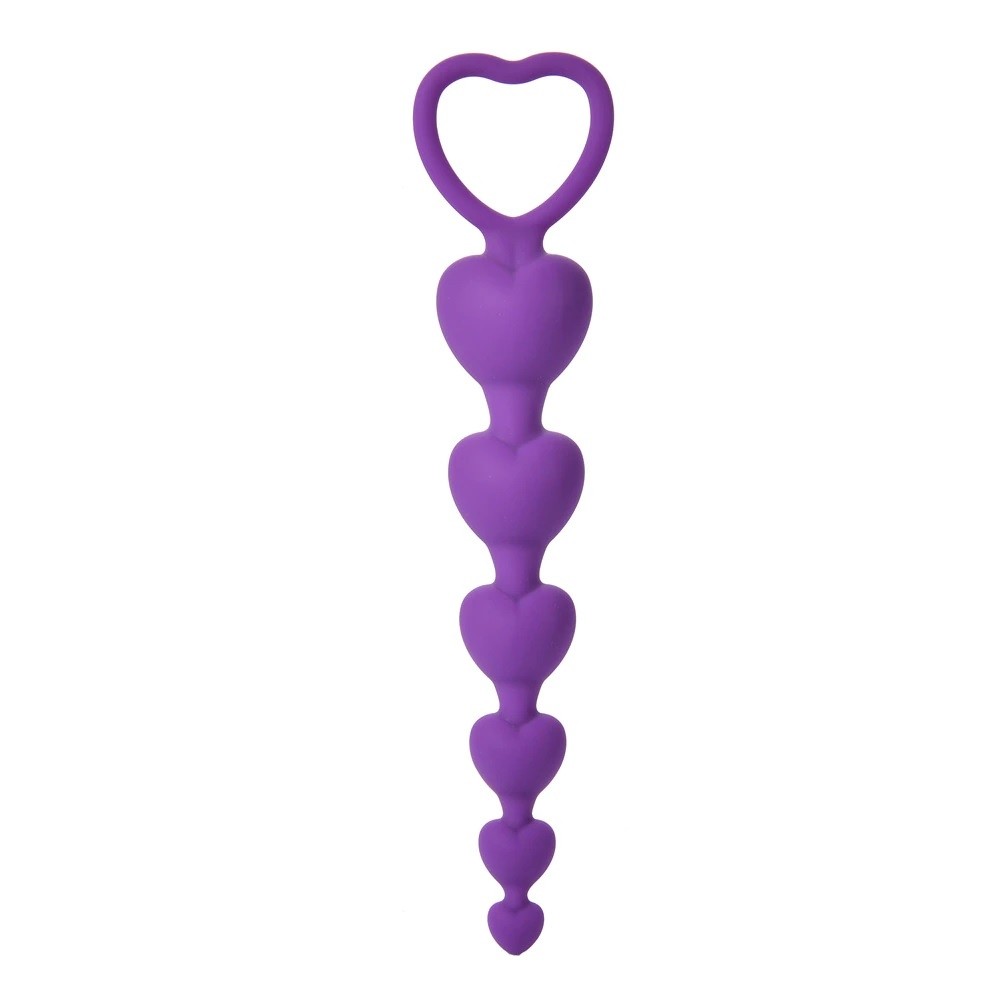 LoveChain - Palline Anali in Silicone a forma di cuore