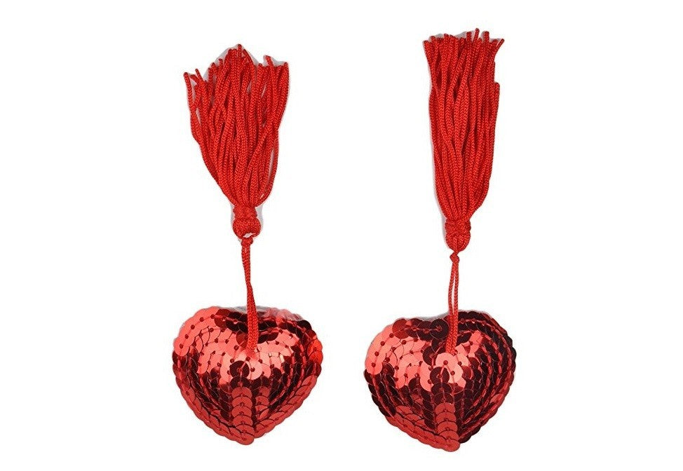 Copricapezzoli Sexy a forma di cuore con pendente vari colori