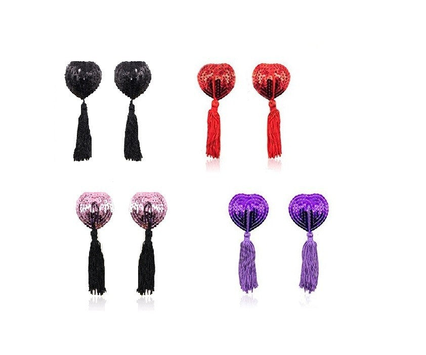 Copricapezzoli Sexy a forma di cuore con pendente vari colori
