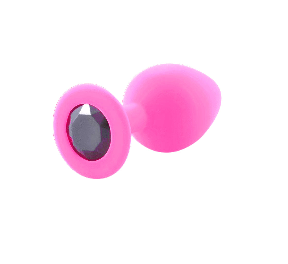 Rosy Gem - Butt Plug anale in silicone Rosa con Gioiello