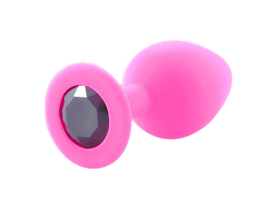 Rosy Gem - Butt Plug anale in silicone Rosa con Gioiello
