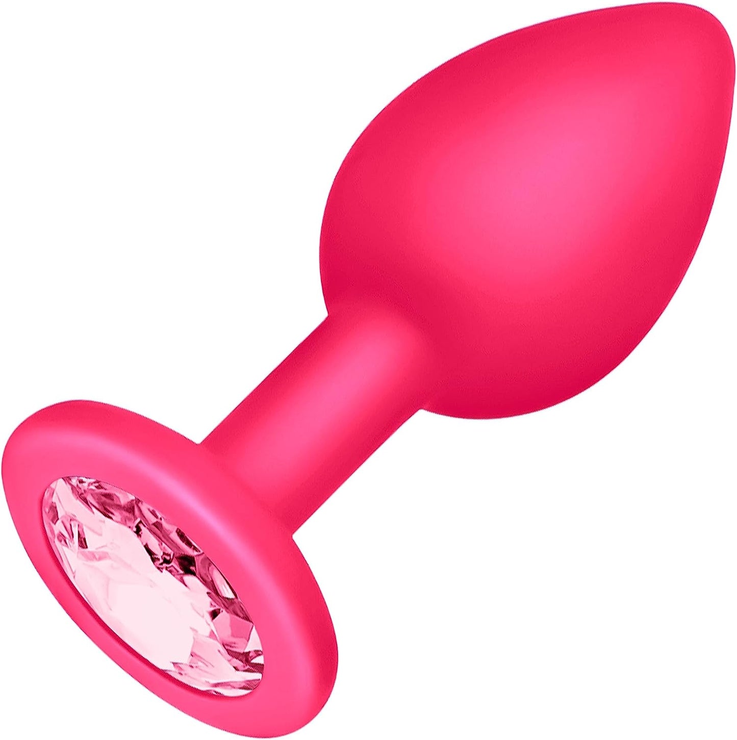 Rosy Gem - Butt Plug anale in silicone Rosa con Gioiello