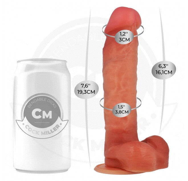Cock Miller - Dildo flessibile iperrealistico 19,3cm con ventosa
