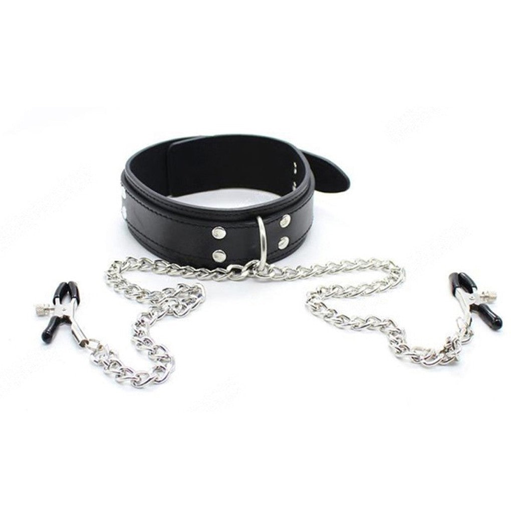Cheeky Chains - Collare con Pinze capezzoli