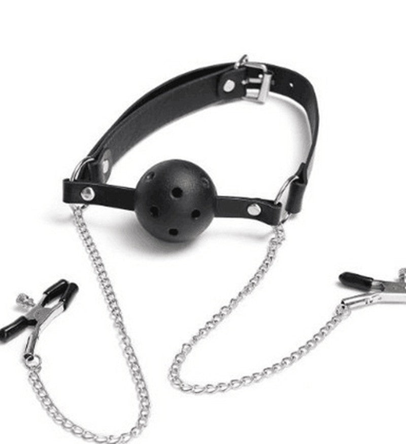 Ball Gag Basic con Pinze Capezzoli