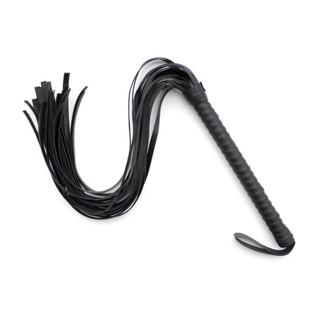 Frusta BDSM con rivetti borchie sul manico lungo
