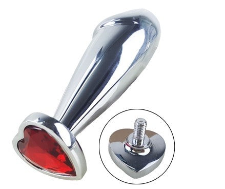 HeartGem - Anal Dildo Plug in Acciaio con gioiello Cuore