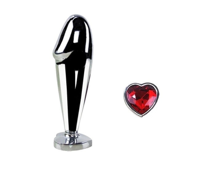 HeartGem - Anal Dildo Plug in Acciaio con gioiello Cuore