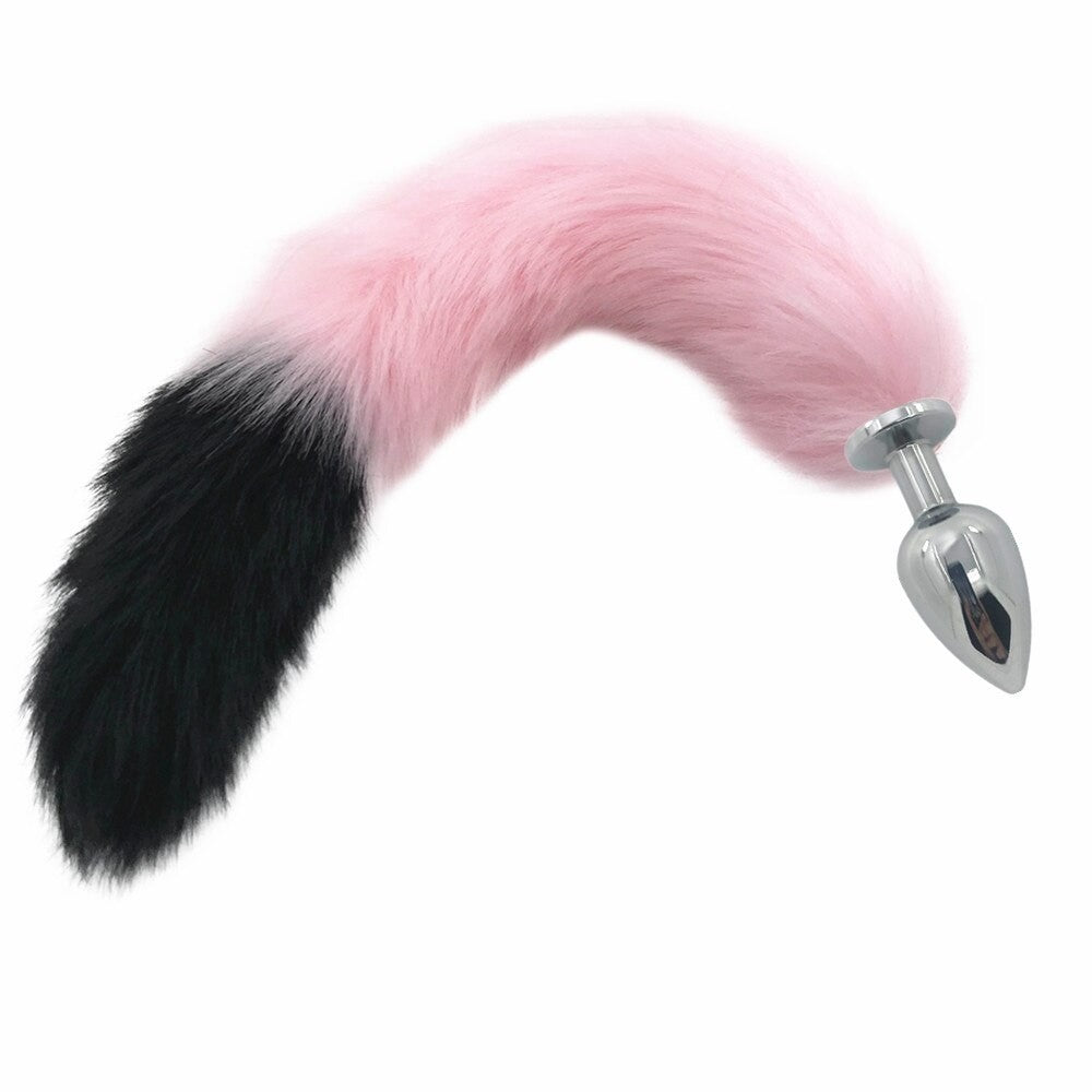 Gothic Pink - Plug Anale con Coda Rosa e Nero