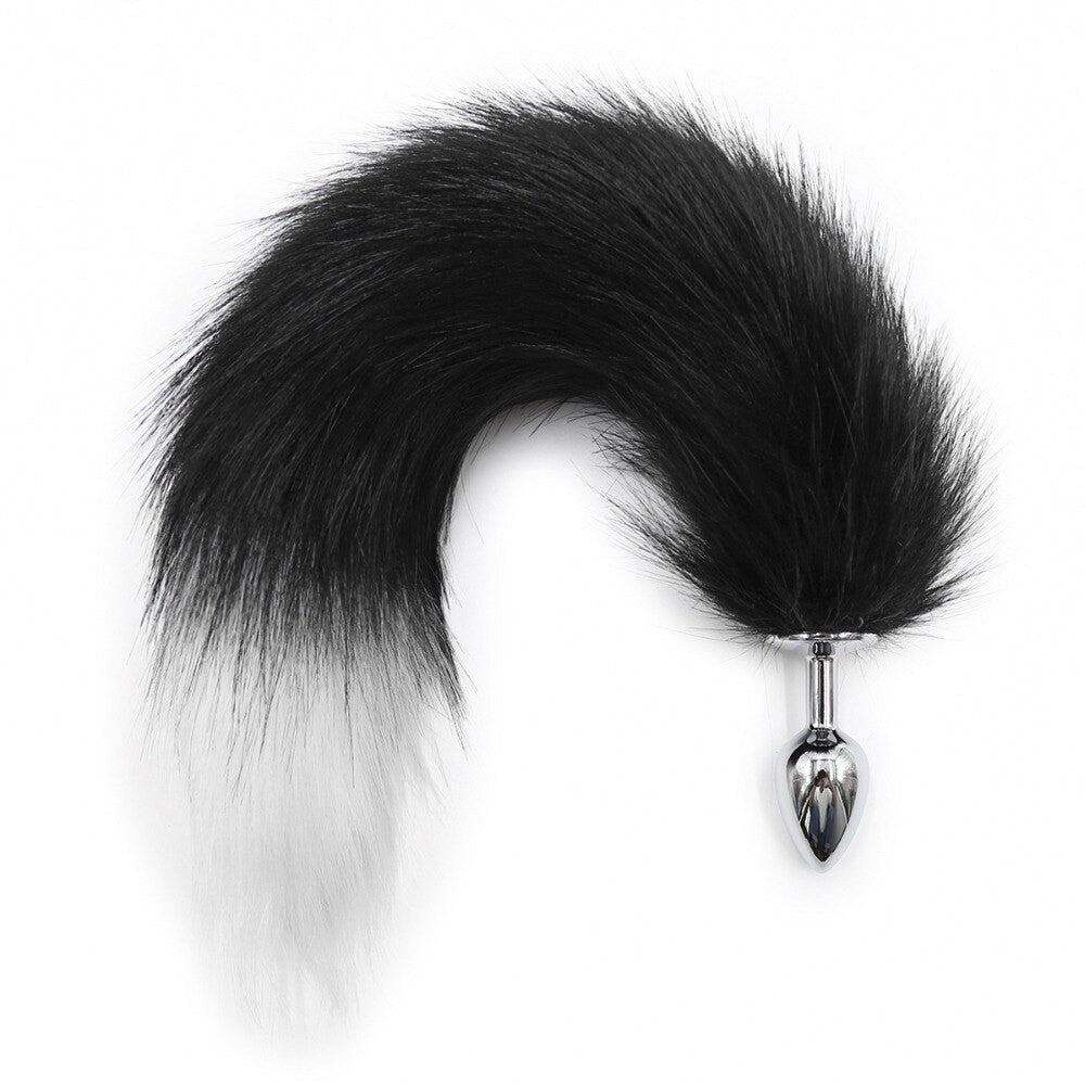 Black Fox - Coda Fox Tail Nera con punta bianca
