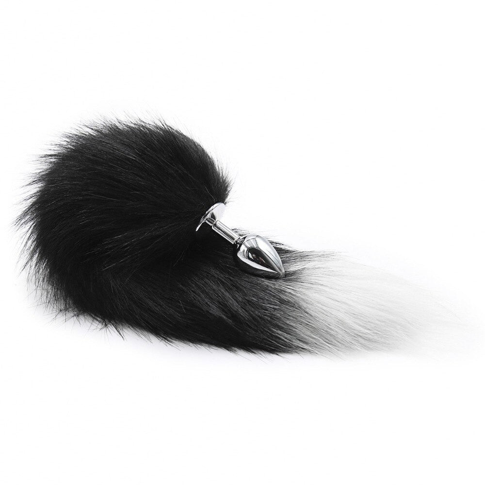 Black Fox - Coda Fox Tail Nera con punta bianca