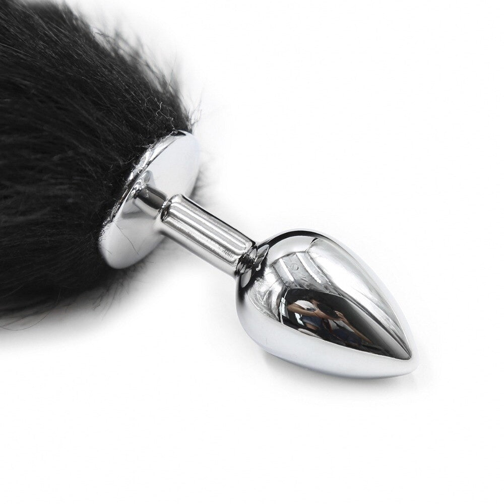 Black Fox - Coda Fox Tail Nera con punta bianca