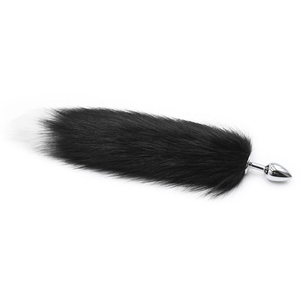 Black Fox - Coda Fox Tail Nera con punta bianca
