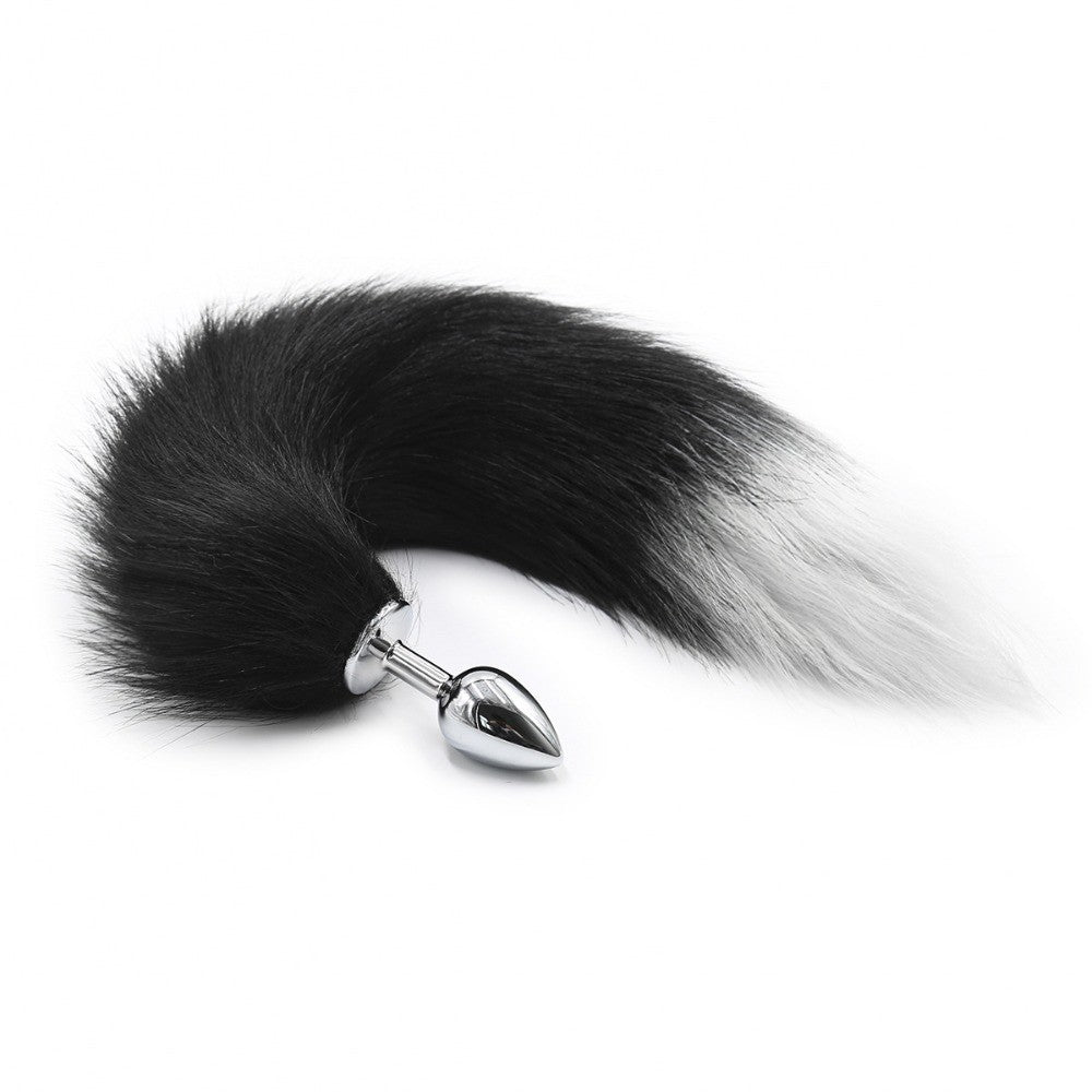 Black Fox - Coda Fox Tail Nera con punta bianca