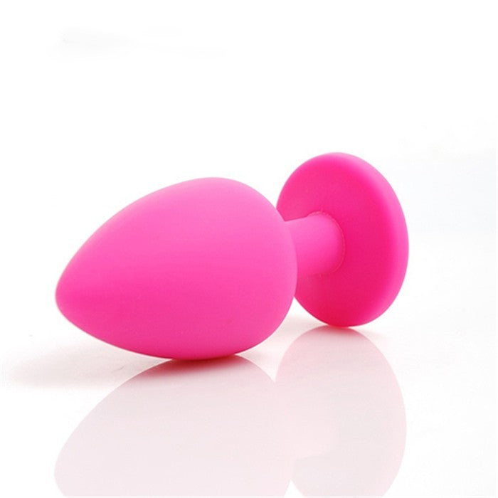 Rosy Gem - Butt Plug anale in silicone Rosa con Gioiello
