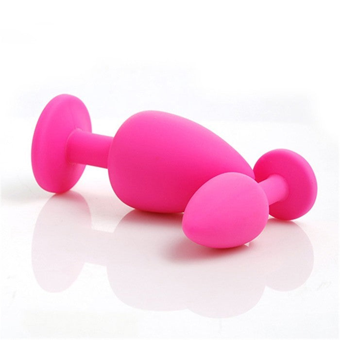 Rosy Gem - Butt Plug anale in silicone Rosa con Gioiello