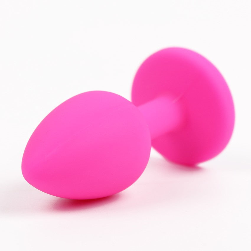 Rosy Gem - Butt Plug anale in silicone Rosa con Gioiello