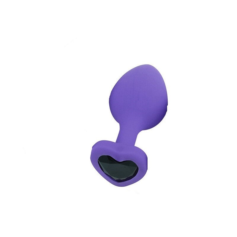 Purple Passion - Butt Plug Anale in Silicone Viola con Diamante Cuore