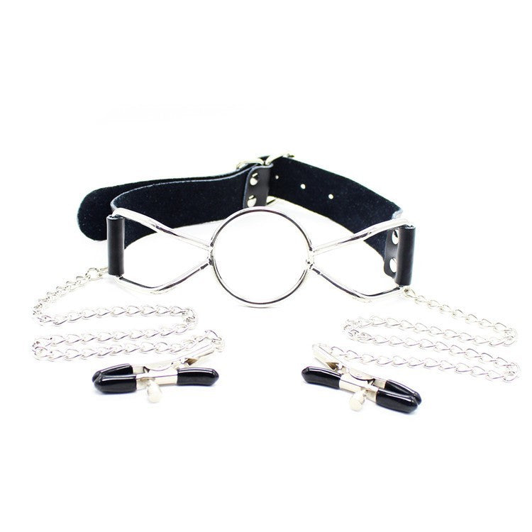Ring Master Clamps - Ring Gag con pinze capezzoli