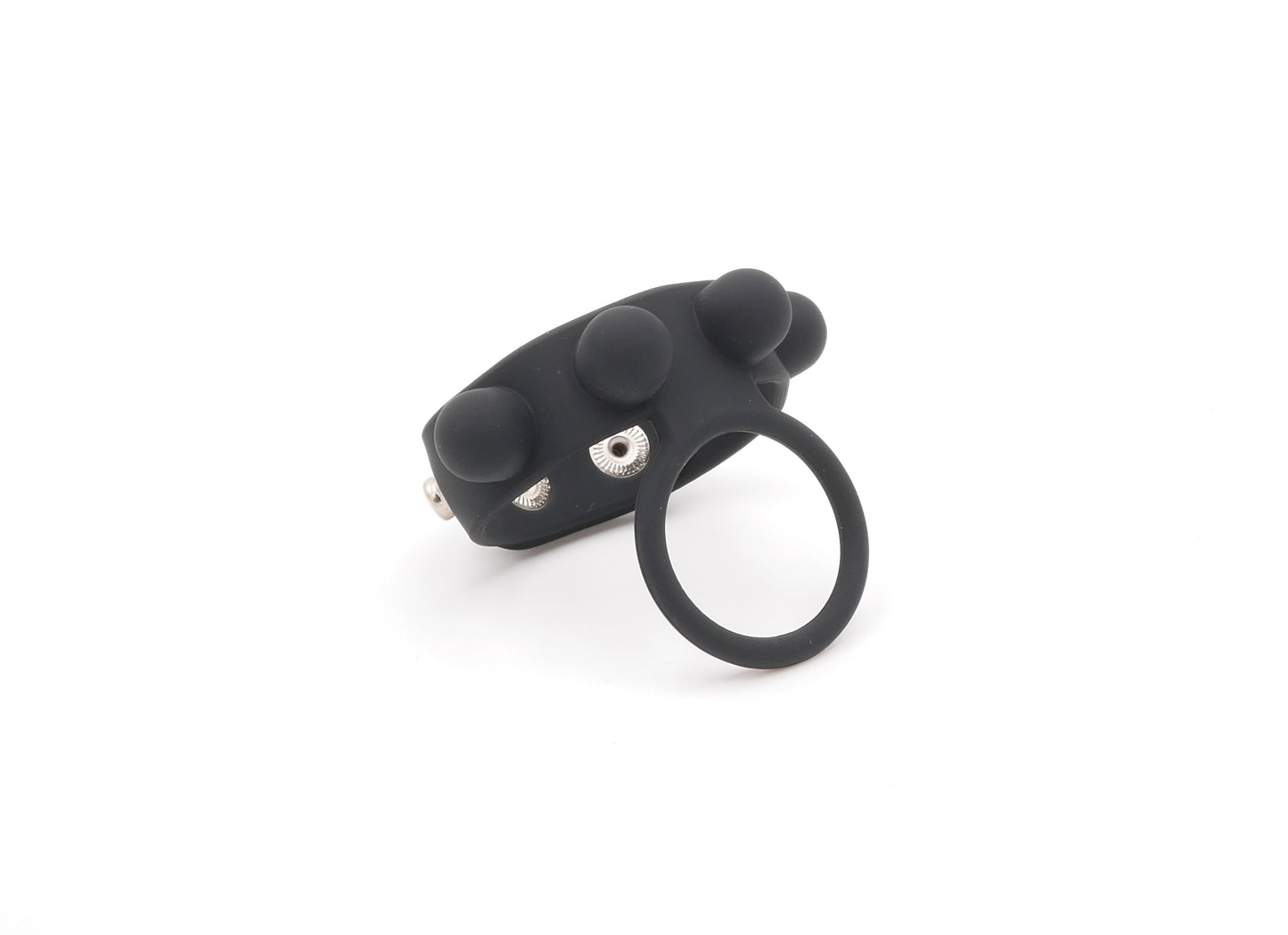 Anello fallico ritardante in silicone, con sfere stimolanti