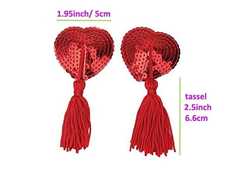 Copricapezzoli Sexy a forma di cuore con pendente vari colori