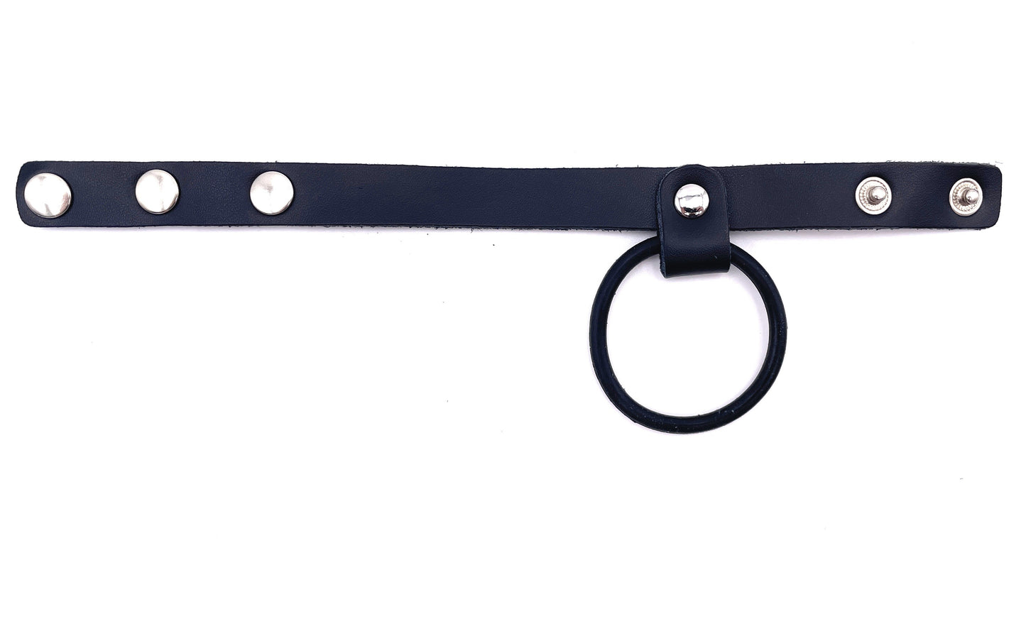 Collare per pene in ecopelle, anellino in gomma