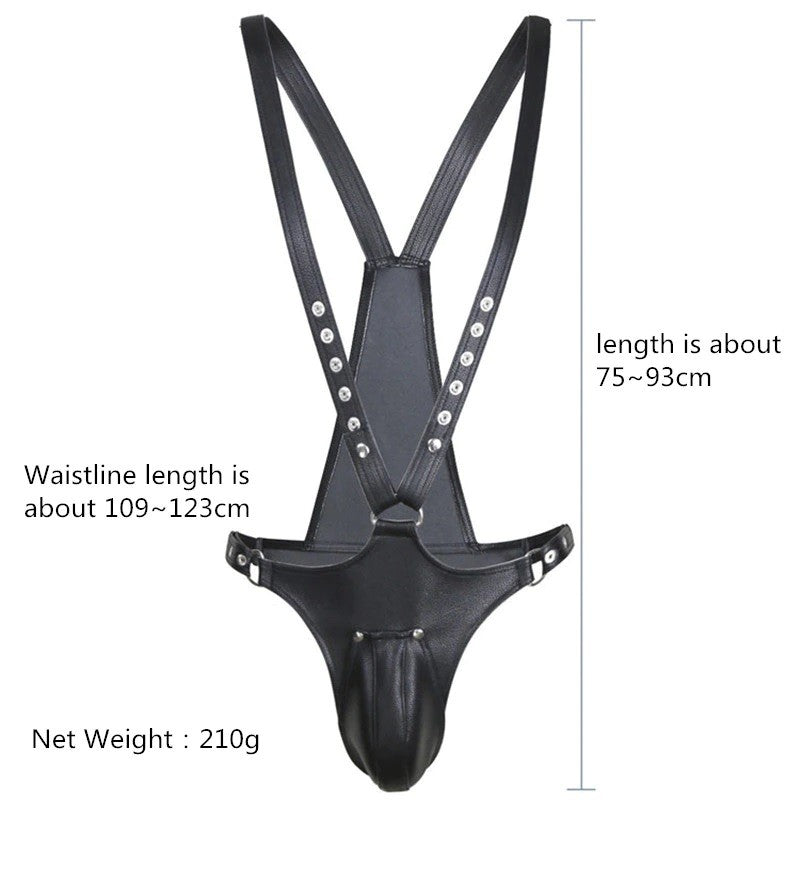 Bretelle BDSM con imbracatura regolabile, in ecopelle