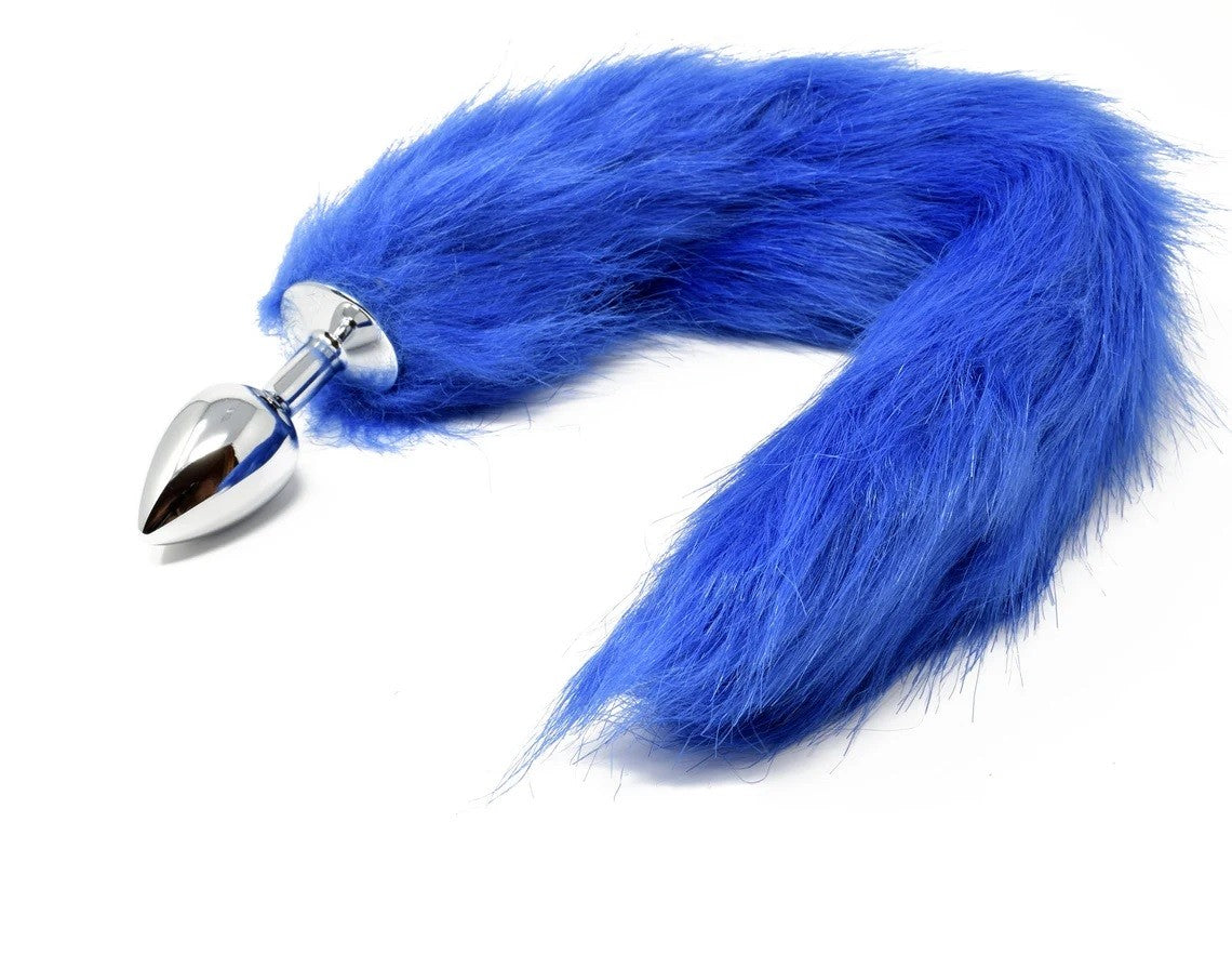 Blue Dragon - Coda Anale Blu con Plug in Acciaio