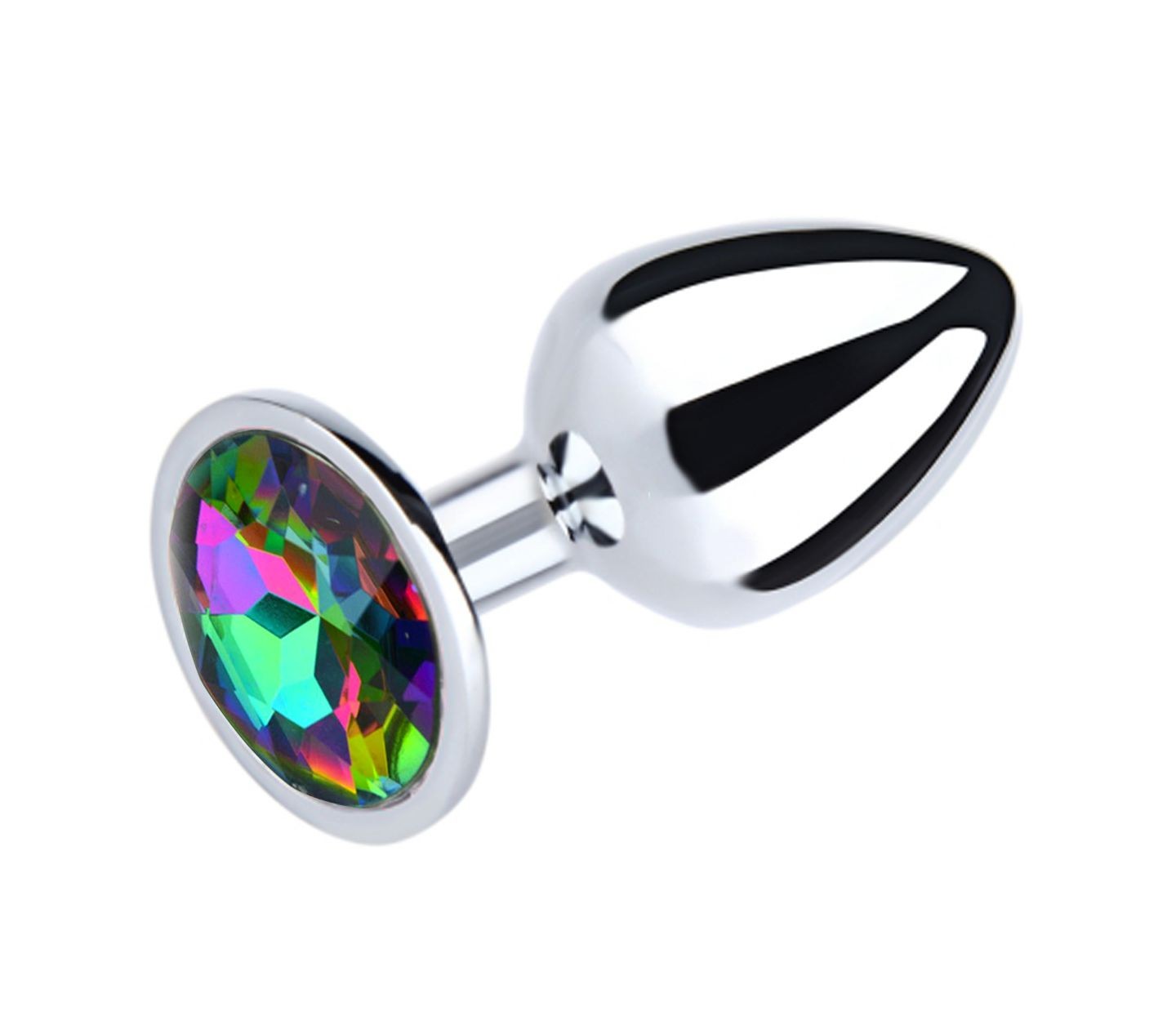 Pride Gem - Butt Plug Anale in Acciaio con Diamante Multicolor