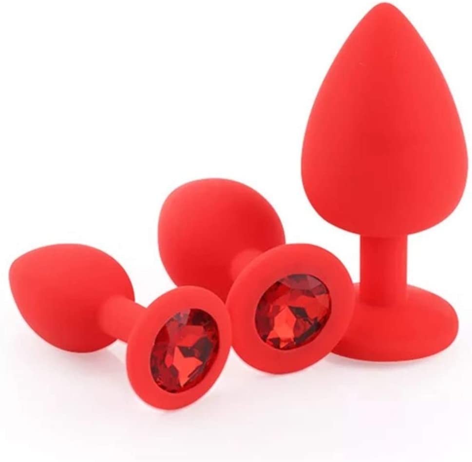 Red Gem - Butt Plug anale in silicone Rosso con Gioiello