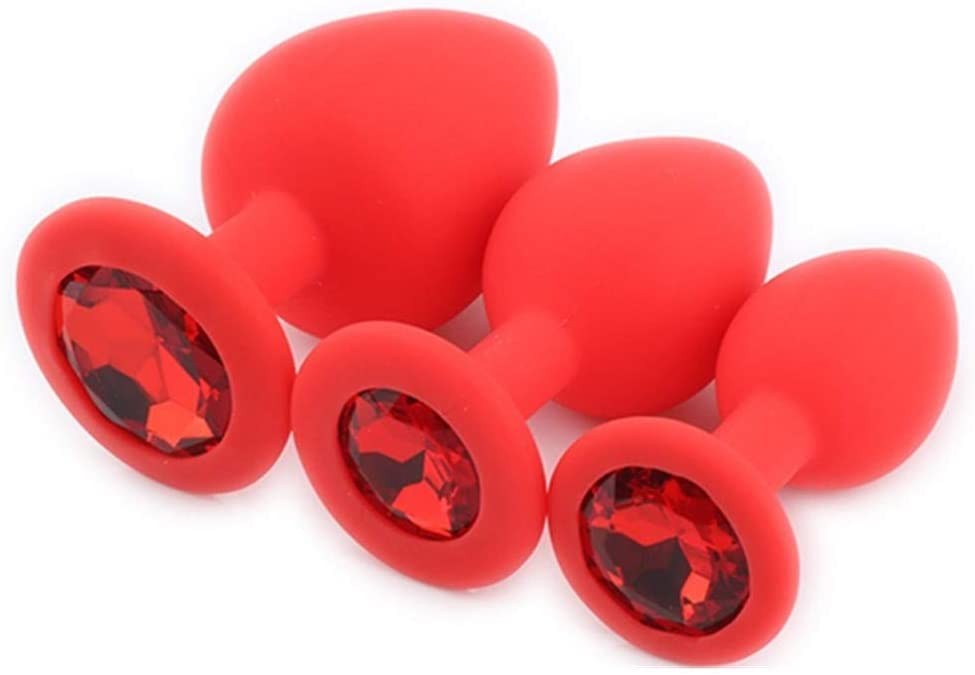 Red Gem - Butt Plug anale in silicone Rosso con Gioiello