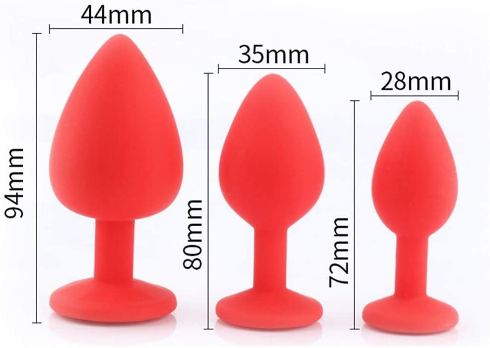 Red Gem - Butt Plug anale in silicone Rosso con Gioiello
