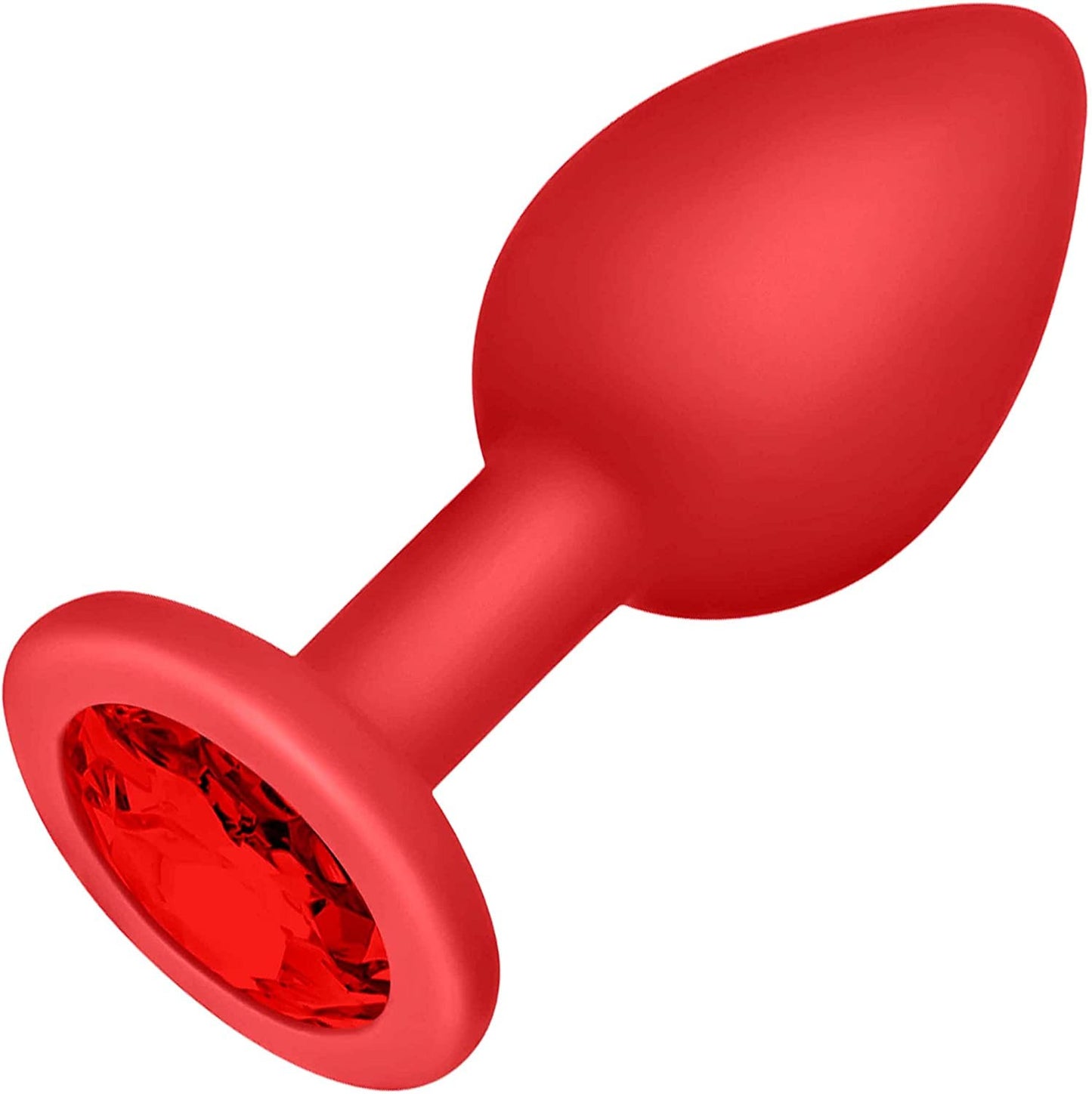 Red Gem - Butt Plug anale in silicone Rosso con Gioiello