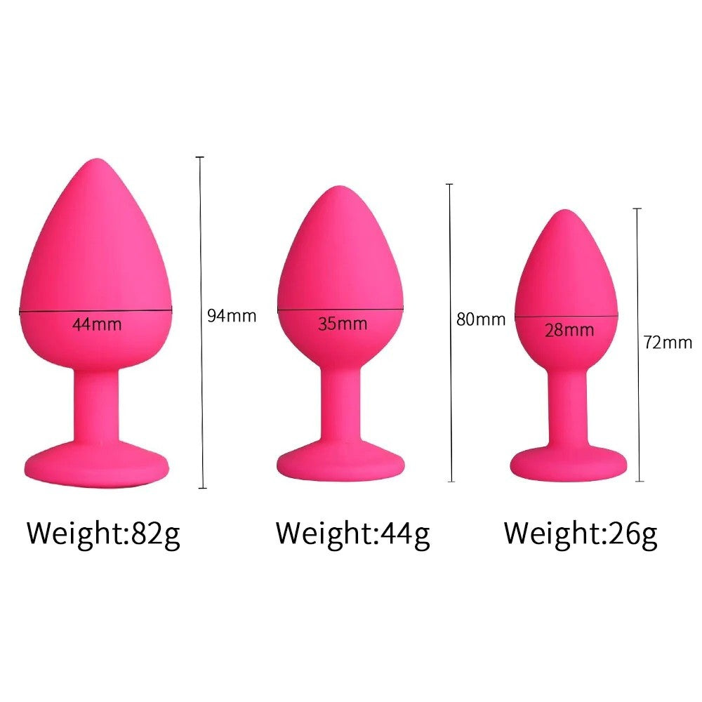 Pink Delight - Butt Plug Anale in Silicone Rosa con Cuore