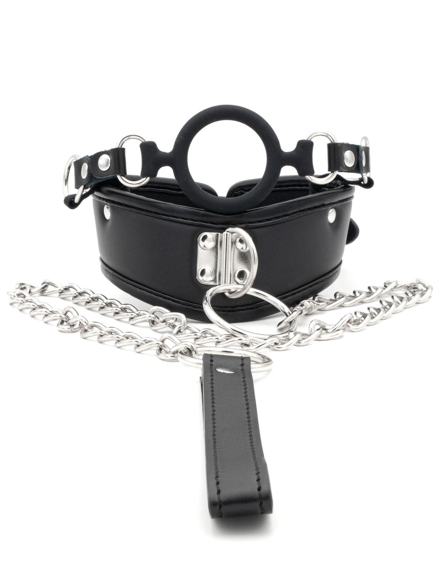 Ring Submission - Collare BDSM con guinzaglio e Ring Gag
