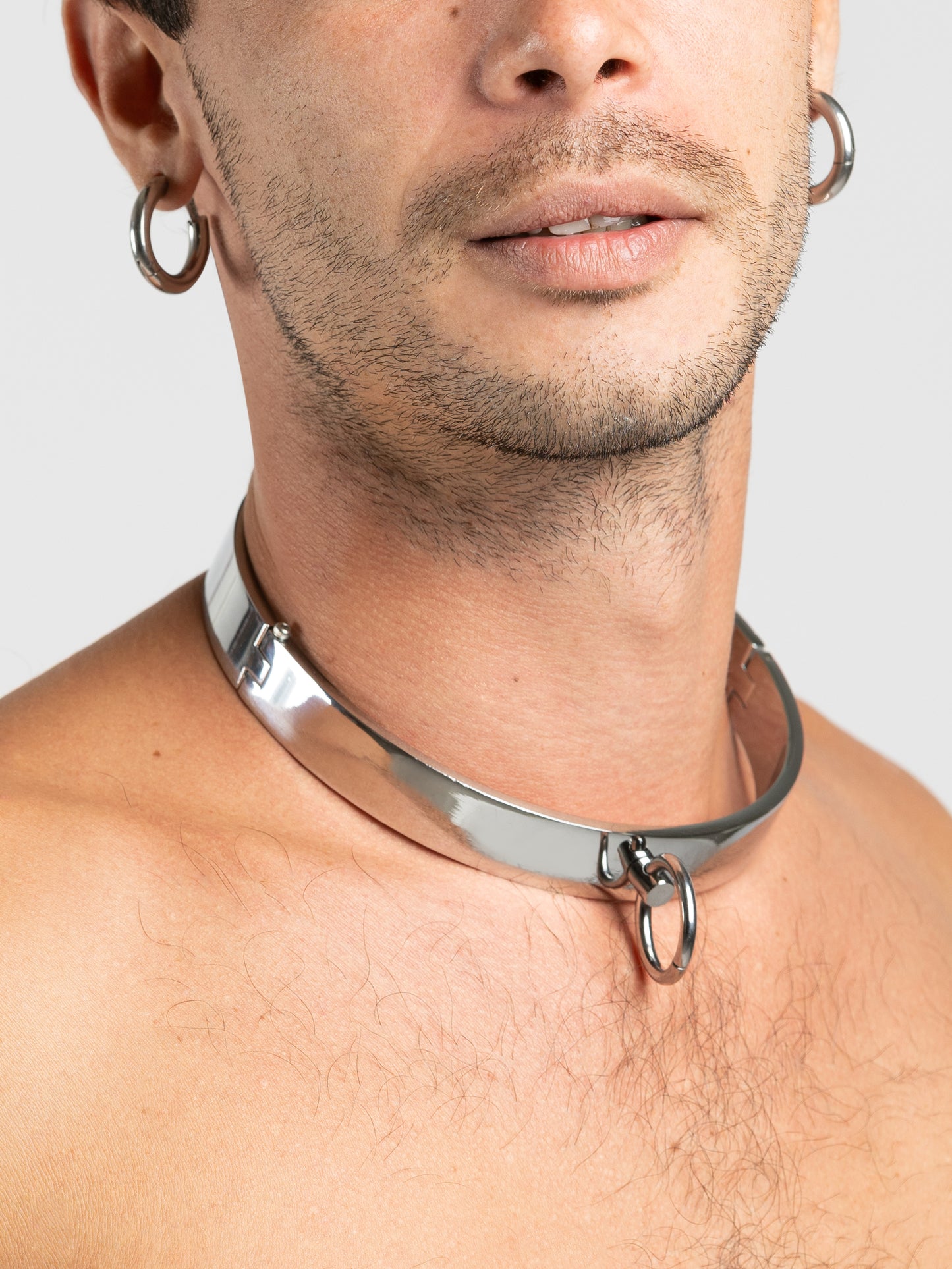 Collare in Acciaio BDSM con anello