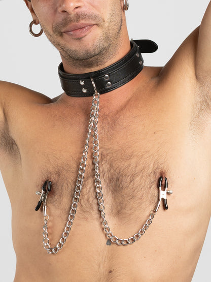 Cheeky Chains - Collare con Pinze capezzoli