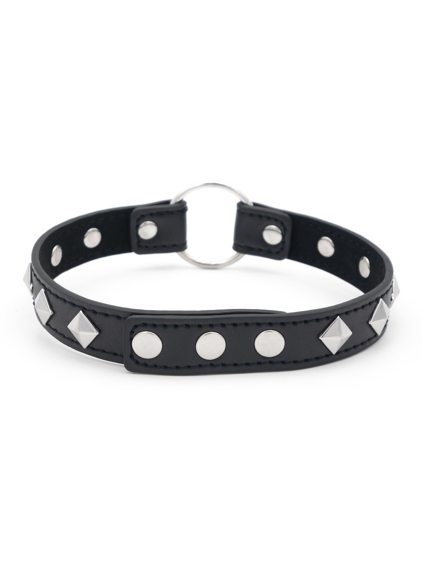 Block Bliss - Collarino Con Borchie Quadre con Anello