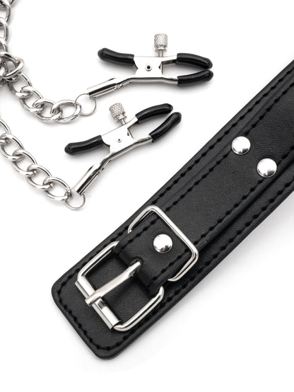 Cheeky Chains - Collare con Pinze capezzoli