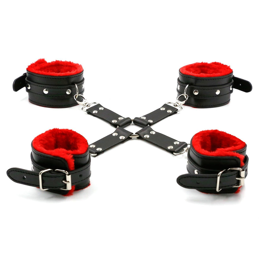 Hogtie Bond - Set di 2 Manette, 2 Cavigliere e Hogtie