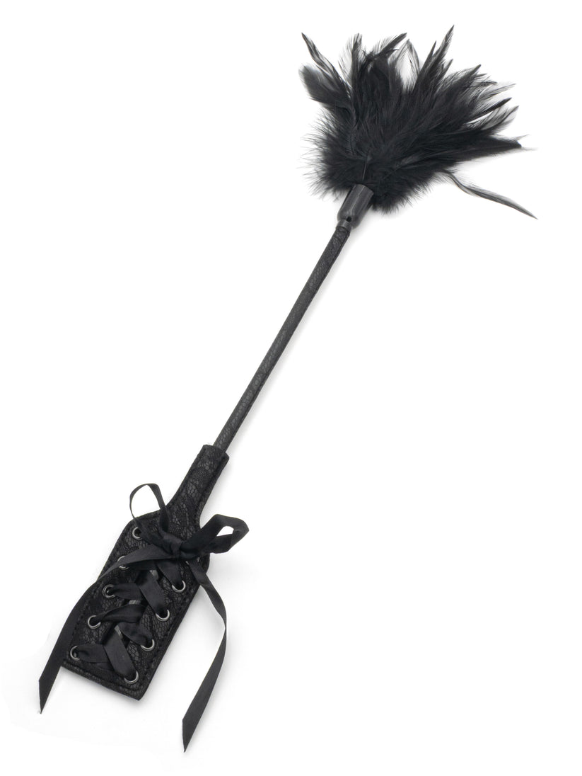 Paletta di pizzo BDSM con piume