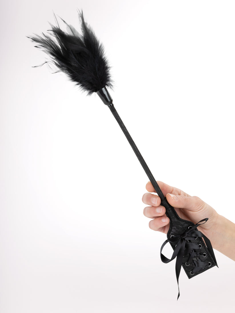 Paletta di pizzo BDSM con piume