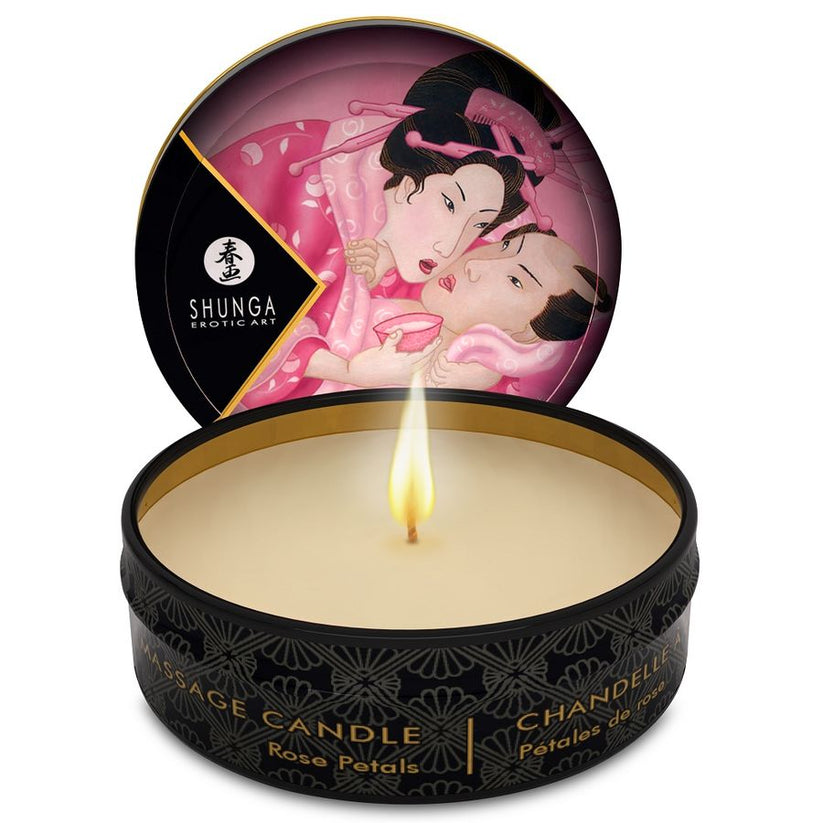 BEN048 SHUNGA - MINI CARESS BY CANDELIGHT CANDELA DA MASSAGGIO ROSE 30 ML