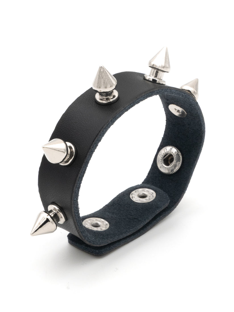 Collarino Borchiato in pelle, per pene