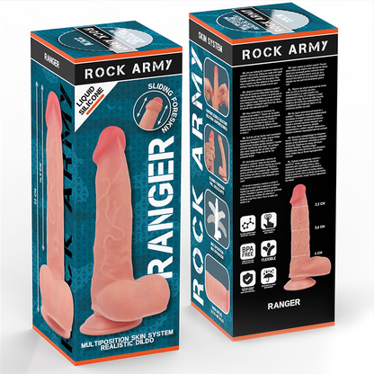 Rockarmy - Dildo Ranger grande Silicone Liquido, 22cm realistico e elastico