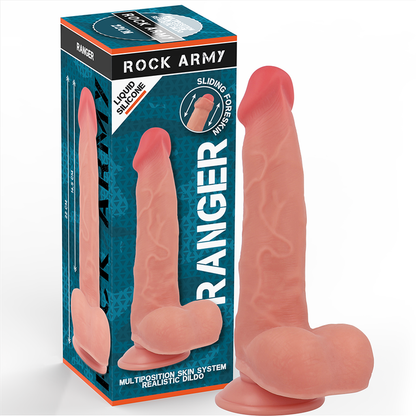 Rockarmy - Dildo Ranger grande Silicone Liquido, 22cm realistico e elastico