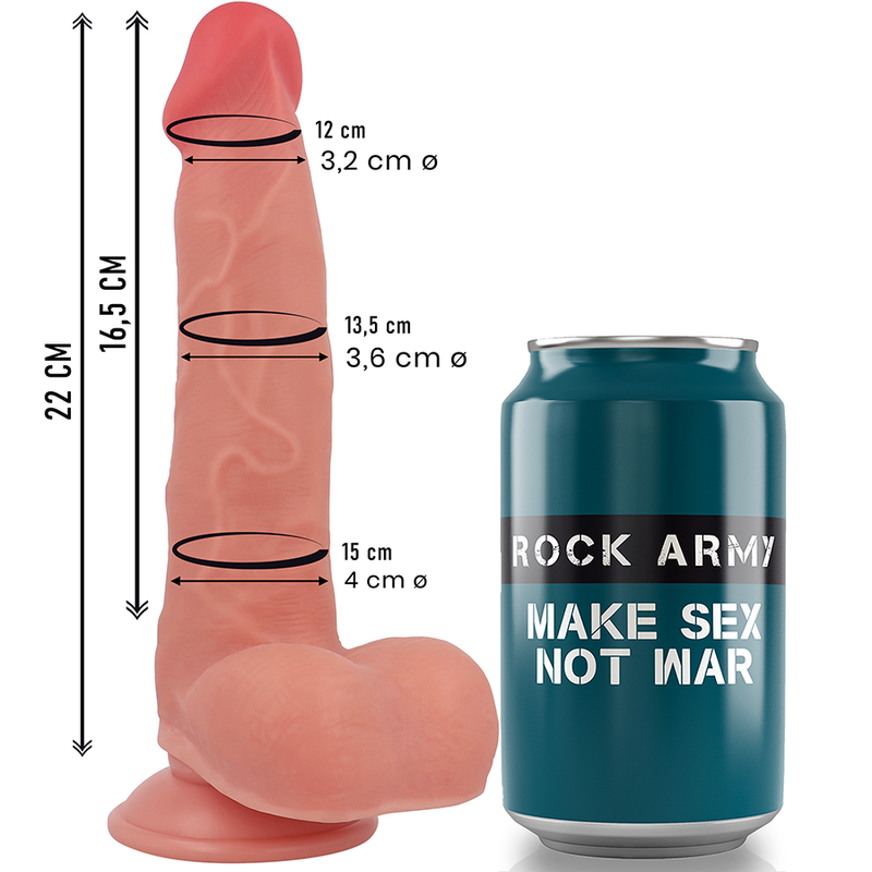 Rockarmy - Dildo Ranger grande Silicone Liquido, 22cm realistico e elastico