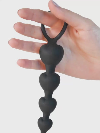 LoveChain - Palline Anali in Silicone a forma di cuore